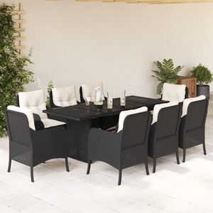 Set da Pranzo Nero per Giardino, Arredamento da Esterno per Patio - Product Image 1