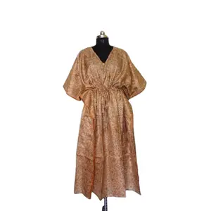 Indian Vintage Silk Saree Women Clothing Dress Beach Night Sleepwear Robe Bridesmaid Bathrobe Plus Size Kaftan Gift For Mother