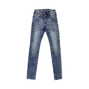 Pantalon en denim 100% coton pour homme coupe ajustée droite design personnalisé fermeture à boutons léger respirant taille moyenne lourd hiver foncé - Product Image 1