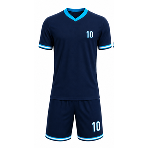 ชุดเสื้อฟุตบอลพร้อมหมายเลข 10 คอวี แขนสั้น ชุดยูนิฟอร์ม โพลีเอสเตอร์ ระบายความชื้น ชุดทีม - Product Image 1