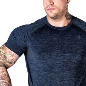 Men's Summer Casual Wear Woven Short Sleeve Breathable Compression T-Shirts Performance Fit <b>Athletic</b> OEM Slim Fit Shirt - Product Image 4