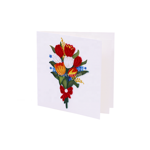 Carte de quilling de collection de fleurs faite à la main de haute qualité pour la fête des mères et les cartes de voeux de la Saint-Valentin - Product Image 4