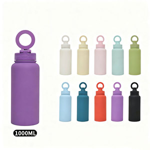 Bouteille en acier inoxydable 304 de 1 L avec logo personnalisé, grande capacité, pour le sport en plein air, avec support magnétique pour téléphone - Product Image 1