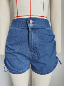 Shorts de Mezclilla Modernos para Mujer, Cintura Alta, Cierre de Botones, Estilo Bermuda, para Uso Casual de Verano - Product Image 6