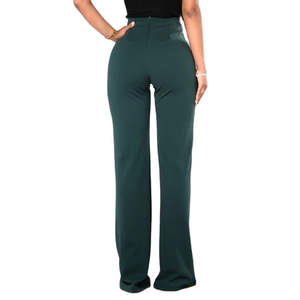 Pantalon de costume taille haute pour femme en tricot crêpe – Pantalon décontracté pour femme OEM ODM - Product Image 6