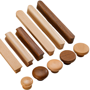 Poignées de meubles en bois massif de haute qualité pour armoires de cuisine, tiroirs, placards, poignées décoratives en bois, poignées de placard en bois - Product Image 3