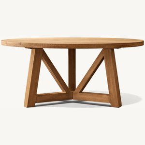 Mesa redonda de madera de teca en oferta, con un estilo moderno y sencillo, apta para uso en exteriores y resistente a las termitas. - Product Image 6