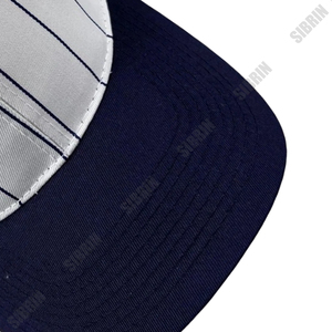 SIBRIN Custom Unisex 6 Panel Pinstripe Baseball <b>Cap</b> White Navy <b>Flat</b> Brim Twill Cotton Hat Outdoor Spring Summer Sports <b>Cap</b> - Product Image 5