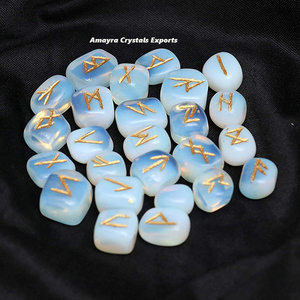 Juego de Runas de Opalita Natural Espiritual, Hecho a Mano, con Piedras Preciosas, Cristales Naturales, Compra al por Mayor en Amayra Crystals Exports India - Product Image 2