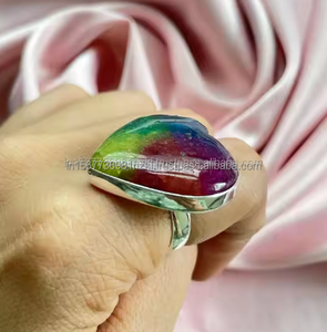 Anillo de cuarzo en forma de corazón de Plata de Ley 925 para mujer, piedra preciosa Solar de alta calidad, joyería de cumpleaños y promesa chapada en rodio - Product Image 5