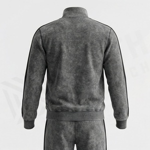 Chándal de invierno para hombre de algodón transpirable con lavado ácido, estampado personalizado, talla grande, con capucha, para correr, color personalizado - Product Image 2