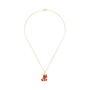 สร้อยคอจี้เพชรเคลือบลายถุงเท้าคริสต์มาสสำหรับเทศกาลวันหยุด - Product Image 2