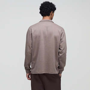 Camiseta polo informal de manga corta con bloques de color y cremallera para hombre, 100% algodón, corte holgado, camiseta personalizada para hombre - Product Image 3