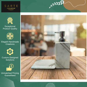 Venta exclusiva de dispensadores de jabón de mármol de estilo moderno y lujoso de calidad excepcional para hoteles, hogares y baños, procedentes de la India. - Product Image 6