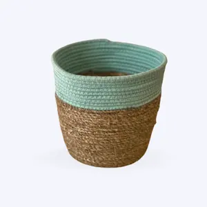 Wholesale Price New Items Small cotton rope plant basket- water hyacinth basket woven planter basket made in Vietnam