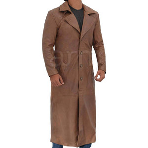 Abrigo de cuero para hombre de color sólido, informal, cálido para invierno, recién llegado, a bajo precio, abrigo de cuero de moda para hombre. - Product Image 2