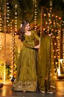 Robe Anarkali longue pour femme TENNECY en polyester texturé, broderie de sequins, idéale pour mariage, Diwali, soirée, longueur cheville