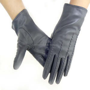 <b>Men</b> <b>Real</b> Sheepskin Leather Thermal Plain Winter Motorcycle Gloves Keep Warm Cycling Outdoor <b>Black</b> - Product Image 4