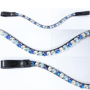 Brida de Cuero con Cristales Rivoli de 10mm para Caballo, Accesorio Ecuestre con Botón a Presión de Liberación Rápida - Product Image 1