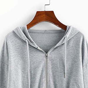 Hoodies courts pour femmes 100% coton molletonné de haute qualité, manches longues, mignons, en coton tricoté respirant - Product Image 4