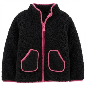 <b>Kids</b> High Quality Sherpa Fleece <b>Jacket</b> Cotton Filled <b>Teddy</b> Coat Regular Length Zip-Up Stand Neck Winter Outerwear with Contrast - Product Image 4