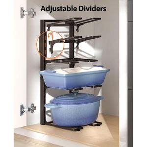 Organizzatore per Pentole e Padelle a 8 Livelli, Resistente, Capacità 120 Libbre, 20,8 Pollici - Product Image 6