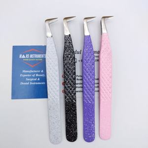 Pinzas de extensión de pestañas de arranque de 90 grados Pinzas de volumen de acero inoxidable Pinzas de pestañas de ventilador - Product Image 1