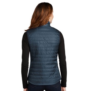 Chaleco Acolchado de Color Sólido para Mujer con Cierre de Cremallera, Cuello Alto, Resistente al Viento, Estilo Casual - Product Image 2