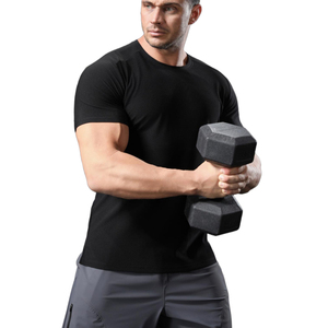 Customized US Size Polyester Gym Fitness T-<b>Shirt</b> Quick-Dry Slim Fit Tight Stick Sleeve O-Neck Breathable & Quick Dry - Product Image 4