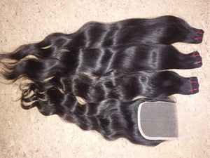 Cheveux vierges Remy indiens bruts à un tirage 30 pouces cheveux humains en vrac de vague naturelle pour la couleur naturelle de trame de machine - Product Image 3