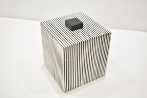 Black White Striped Decorative Storage <b>Box</b> with Lid MDF Resin Modern Home Organizer - Product Image 2