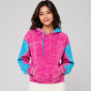 Trending Customized Latest Design Pullover Women's Acid Wash Hoodies <b>for</b> Winter Season Hooded OEM Serviced Pullover Hoodies <b>Sale</b> - Product Image 1