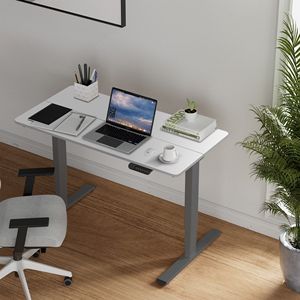 Scrivania Elettrica Regolabile a Doppio Motore con Gambe a 3 Livelli e Piano in Due Pezzi, Postazione di Lavoro per Casa e Ufficio, Opzione Sit-Stand - Product Image 1