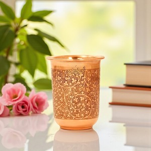 Traditional Copper Tumblers Ayurvedic Drinking Glass Set for Home Dining Travel and Gifting Use - Product Image 5
