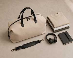 Wholesale Heavy Duty Leather Canvas Duffel <b>Bag</b> Waterproof <b>Travel</b> Weekend <b>Bag</b> Men's Overnight <b>Holdall</b> LCDB-0011B - Product Image 5
