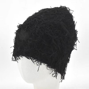 Chapeau en tricot respirant et imperméable, polyester/coton, noir et blanc, unisexe, adulte, décontracté, usage quotidien, hiver - Product Image 2