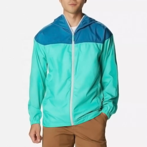 Wholesale Lightweight Packable Travel Men Jacket Waterproof <b>Windbreaker</b> Hooded Jacket for Outdoor Activities - Product Image 1