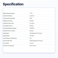 ST12000NT001 Harde Schijf 12TB HDD SATA 7200RPM 256MB Enterprise Computer Accessoires CCTV NAS CMR Server Desktop Laptop