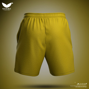 Korvex <b>Men's</b> <b>Yellow</b> Canvas Mid Waist Drawstring Bermuda <b>Shorts</b> Quick Dry Sublimation Print Athletic Sporty Style - Product Image 4