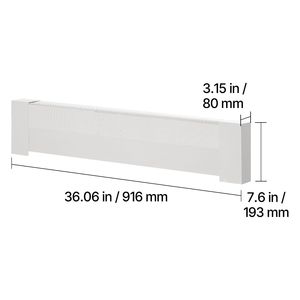 Copertura Anteriore per Unità di Riscaldamento Elettrico in Acciaio Resistente Serie Basic da 3 Piedi - Coperture per Riscaldatori a Battiscopa per Miglioramenti Domestici - Product Image 2