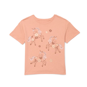 T-shirts imprimés confortables pour filles, col rond, décontractés, design personnalisé, manches courtes, t-shirts en stock pour filles - Product Image 4