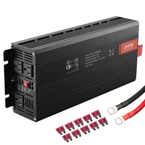 Inverter di Potenza a Onda Sinusoidale Modificata da 3000 Watt con Display LCD, da DC 12V a AC 120V, 3 Prese AC, 2 USB, 1 Porta Type-C, Ingresso 240V, Uscita 60Hz - Product Image 4