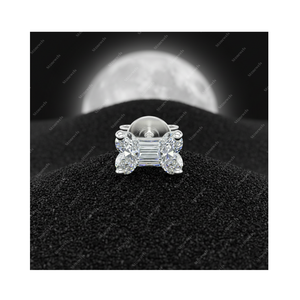 Regalos de Navidad, Pendientes de Diamante Cultivado en Laboratorio de 5 Quilates con Certificación GIA IGI, Oro Fino Macizo, Plata de Ley 925 Chapada, para Él y Ella - Product Image 1