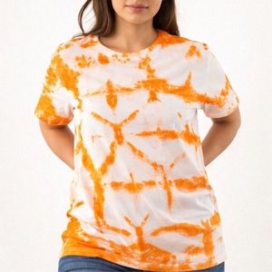 T-shirt femme personnalisé en coton imprimé tie-dye, élégant, luxueux, personnalisable, de haute qualité, séchage rapide - Product Image 1