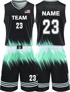 Best Customizable Men's Basketball Jersey <b>Shorts</b> Set Sublimated Print Team Name Number 23 Moisture Wicking Athletic Wear - Product Image 1