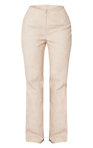 Pantalon large tendance en similicuir pour femme, taille haute, longueur intégrale, en tissu crêpe, collection printemps, pantalon en cuir véritable pour femme - Product Image 5