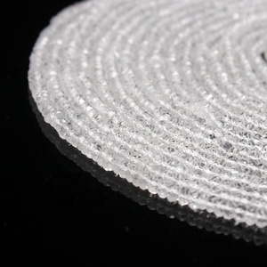 Perles Rondelle de topaze blanche transparente de haute qualité pierres précieuses naturelles à facettes pour la fabrication de bijoux pierres précieuses en vrac - Product Image 3