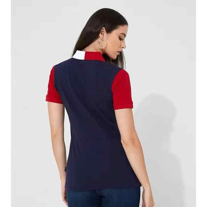 เสื้อโปโลแขนสั้นคอปกใหม่สำหรับผู้หญิง ขายดี ผ้าฝ้ายผสมโพลีเอสเตอร์ เสื้อโปโลลำลองระบายอากาศสำหรับผู้หญิง - Product Image 2