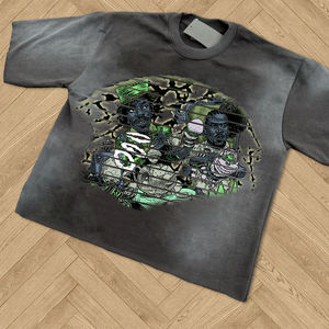 Wholesale Mens Cotton Box Fit Crop <b>Tshirt</b> Custom logo Screen Print Oversized T-shirt - Product Image 2