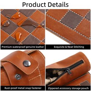 Custom 21 Inch Square PU Leather Eco-Friendly Travel <b>Backgammon</b> <b>Board</b> Game Professional Luxury Gift Customizable - Product Image 6